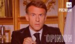 France's President Emmanuel Macron gives a televised speech Sunday from the Elysee Presidential Palace after riots and looting in Paris.