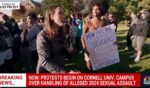 Members of the news media visited Cornell University Monday to interview students protesting the handling of a student's 2024 rape accusation.