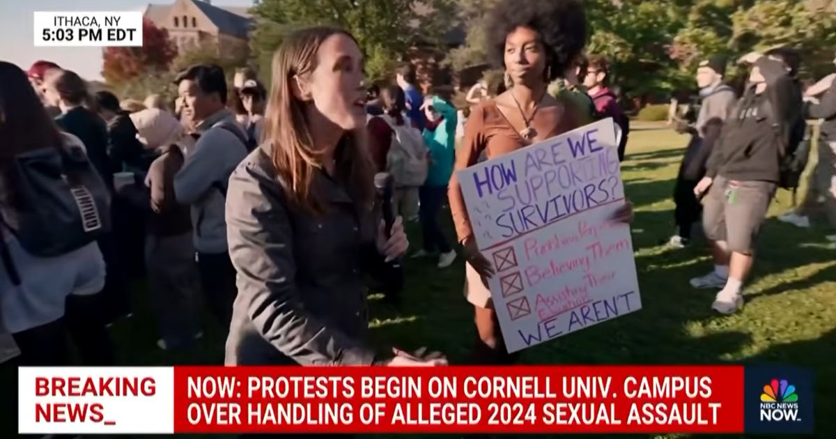 Members of the news media visited Cornell University Monday to interview students protesting the handling of a student's 2024 rape accusation.
