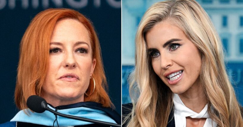 Former Biden White House press secretary Jen Paski, left, got a swift comeuppance after her critical remarks about newly appointed White House press secretary Katie Zacharia, right.