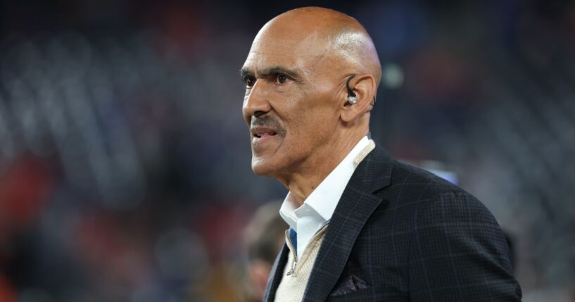 Tony Dungy looks on before a game Sept. 21, 2025, between the Kansas City Chiefs and the New York Giants at MetLife Stadium in East Rutherford, New Jersey.