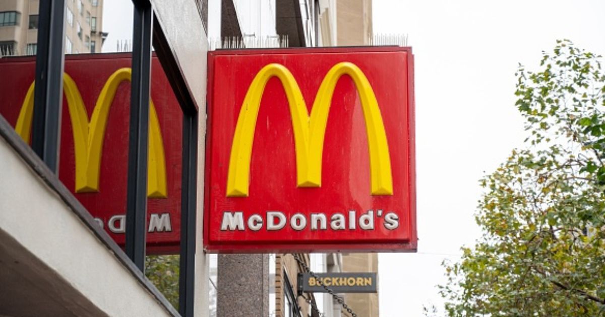 A McDonald’s sign is showed on a street in San Francisco, California on August 20, 2026.
