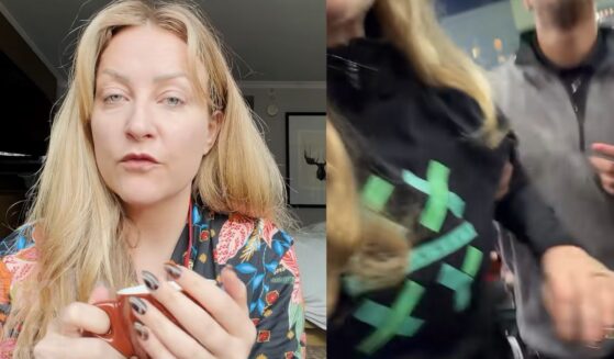 Activist Brandi Kruse talks about being forcefully ejected from an event in Portland after she and others revealed their "XX/XY" shirts and a banner that said "Save Women's Sports."