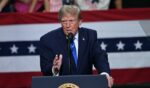 President Donald Trump speaks Saturday at a campaign rally in Vandalnia, Ohio.