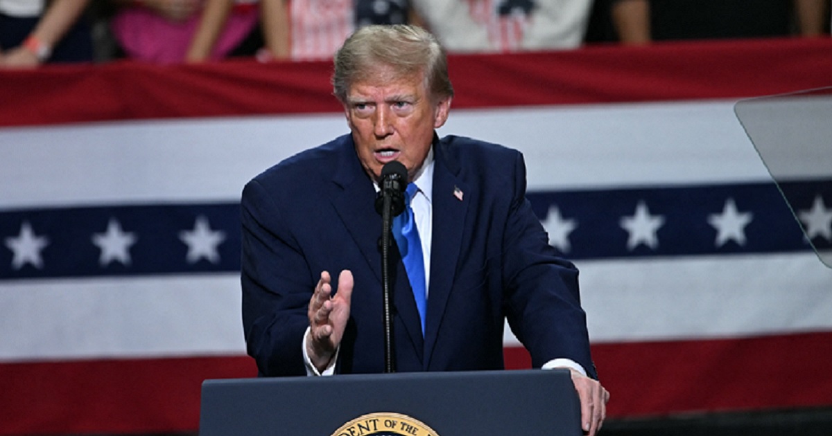 President Donald Trump speaks Saturday at a campaign rally in Vandalnia, Ohio.