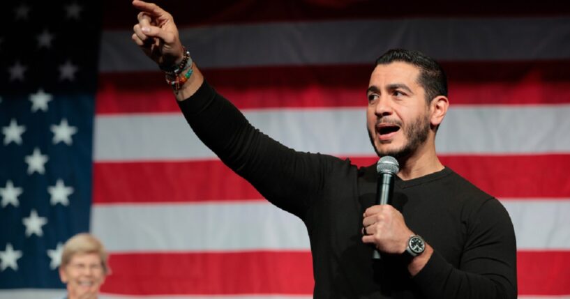 Democratic Senate Candidate Abdul El-Sayed speaks during an Oct. 10 campaign town hall in Cadillac, Michigan.