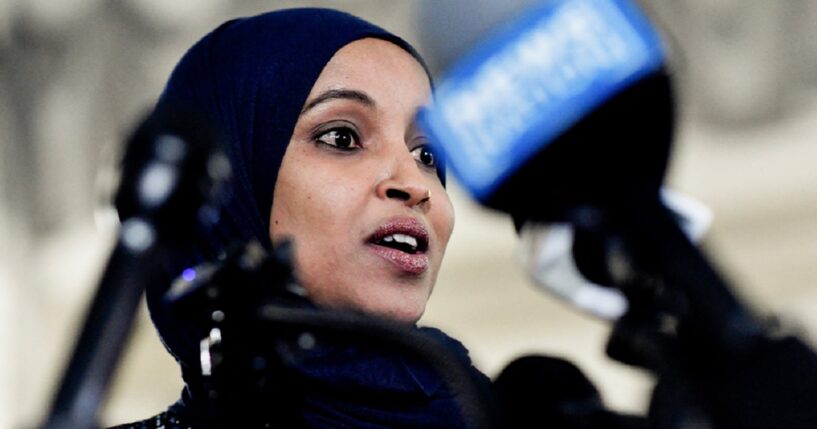 U.S. Rep. Ilhan Omar, speaking at a news conference in January.